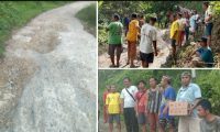 Ketua Tim Peduli dan Masyarakat Gotroy Perbaiki Jalan Rusak di Kabupaten Nisel
